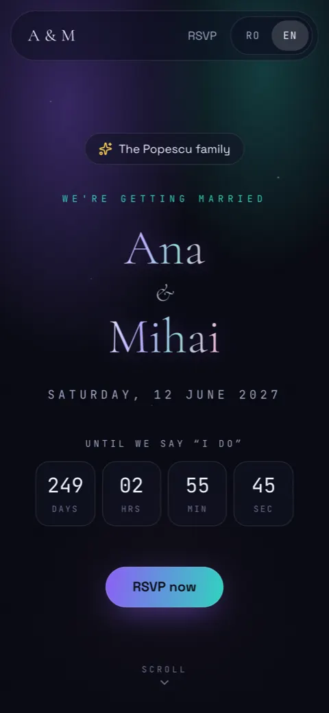 Demo invitation in the Aurora style